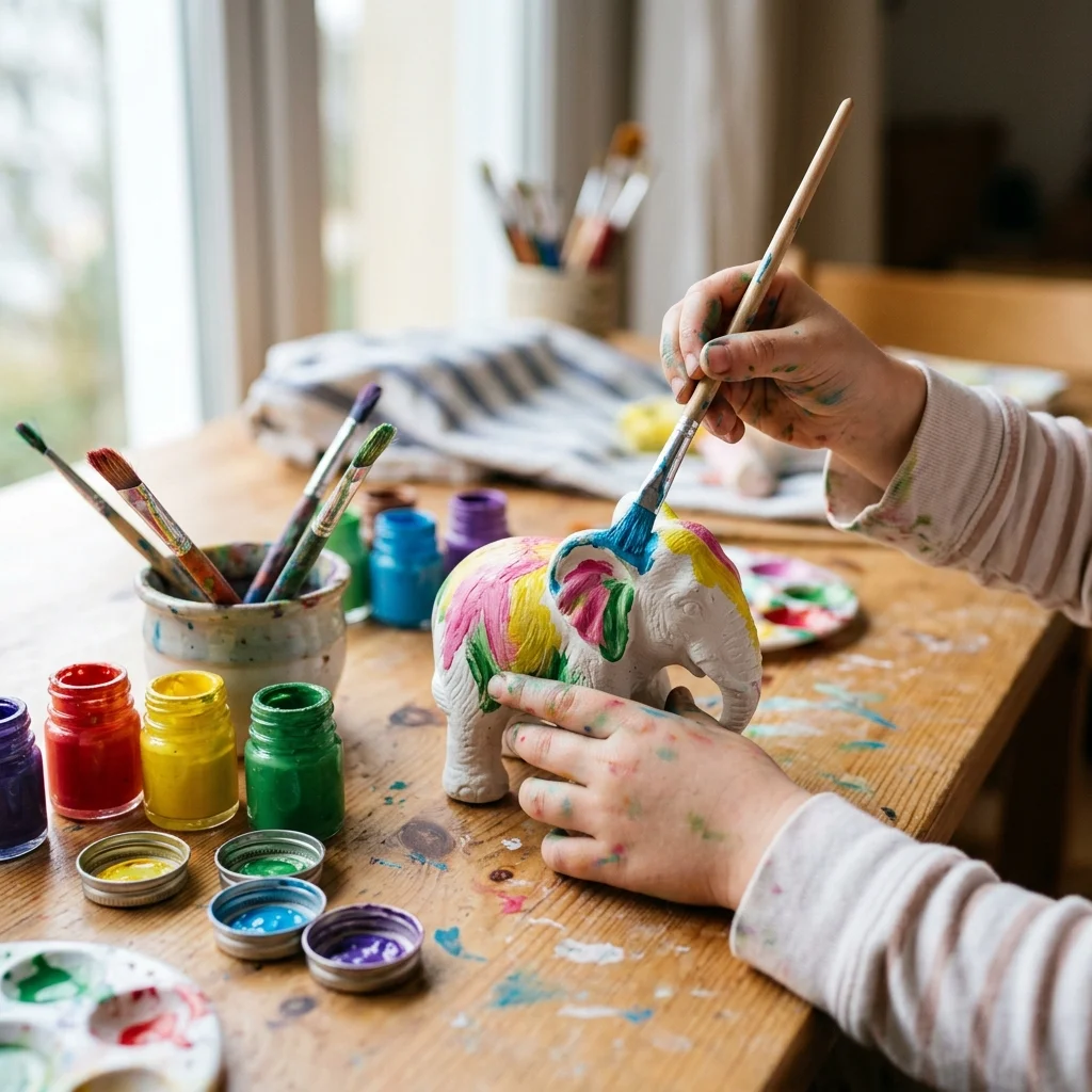 Anniversaire créatif : l'atelier peinture sur plâtre